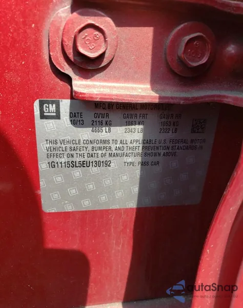 2014 Chevrolet Impala Lt z USA, uszkodzony, nr VIN 1G1115SL5EU130192